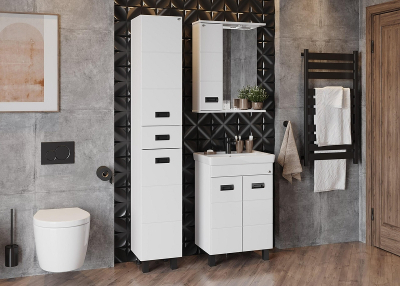 Зеркало со шкафом Onika Балтика 58 L 205848 с подсветкой цвет Белый