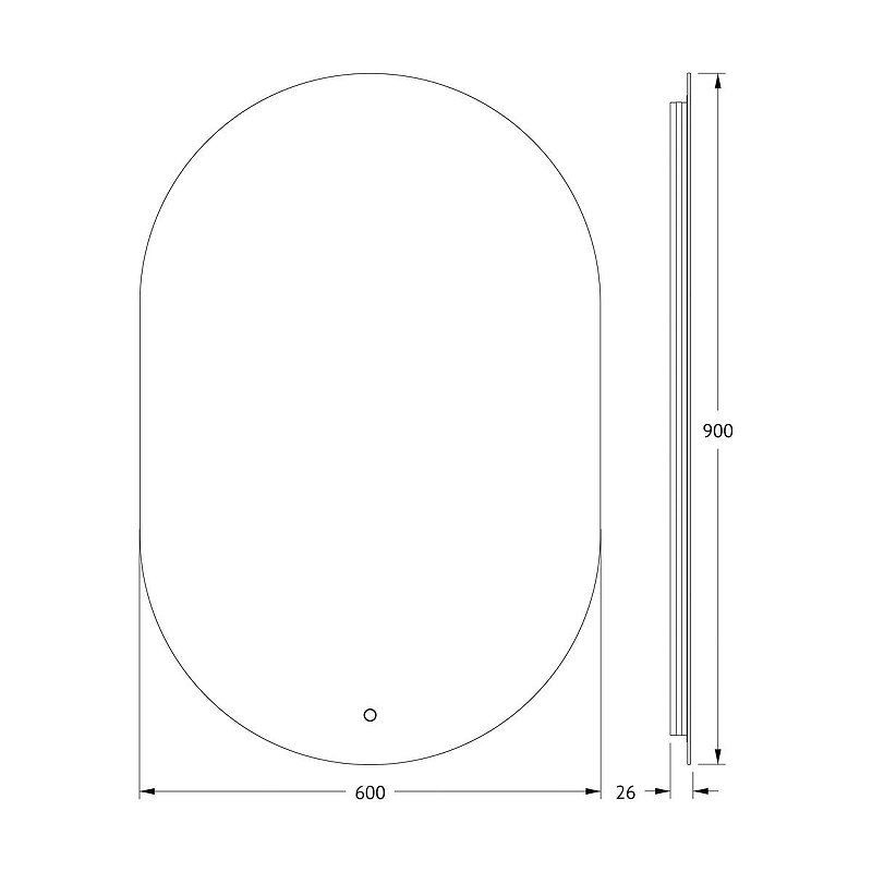 Зеркало Defesto Opti 60х90 DF 2905S с подсветкой 25W-4500K/Сенсорный выключатель/Нейтральный белый свет, купить, цена, заказать, магазин, доставка, скидка, промокод, купить, цена, заказать, магазин, доставка, скидка, промокод