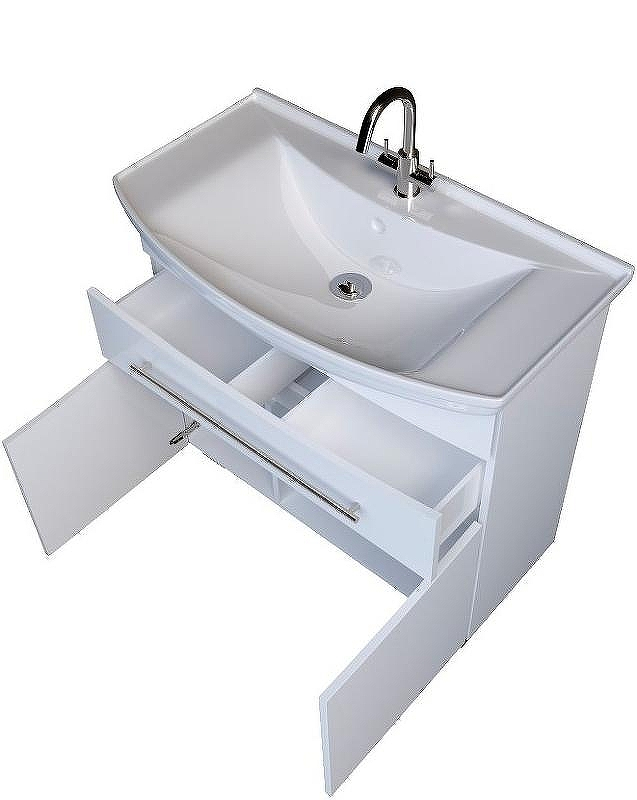 Тумба под раковину 1MarKa Lina New 85Н У94493 Белый глянец, купить, цена, заказать, магазин, доставка, скидка, промокод, купить, цена, заказать, магазин, доставка, скидка, промокод