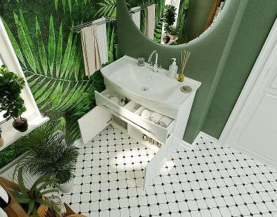 Тумба под раковину 1MarKa Lina New 85Н У94493 Белый глянец