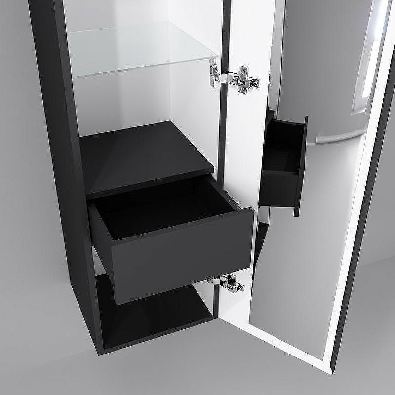 Шкаф пенал Jorno Strong 33 Str.04.130/P/A подвесной Антрацит, купить, цена, заказать, магазин, доставка, скидка, промокод, купить, цена, заказать, магазин, доставка, скидка, промокод