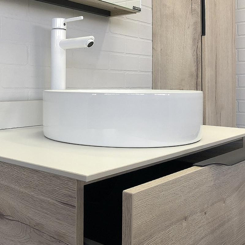 Тумба с раковиной Comforty Порто 75 00-00009321 подвесная Дуб дымчатый, купить, цена, заказать, магазин, доставка, скидка, промокод, купить, цена, заказать, магазин, доставка, скидка, промокод