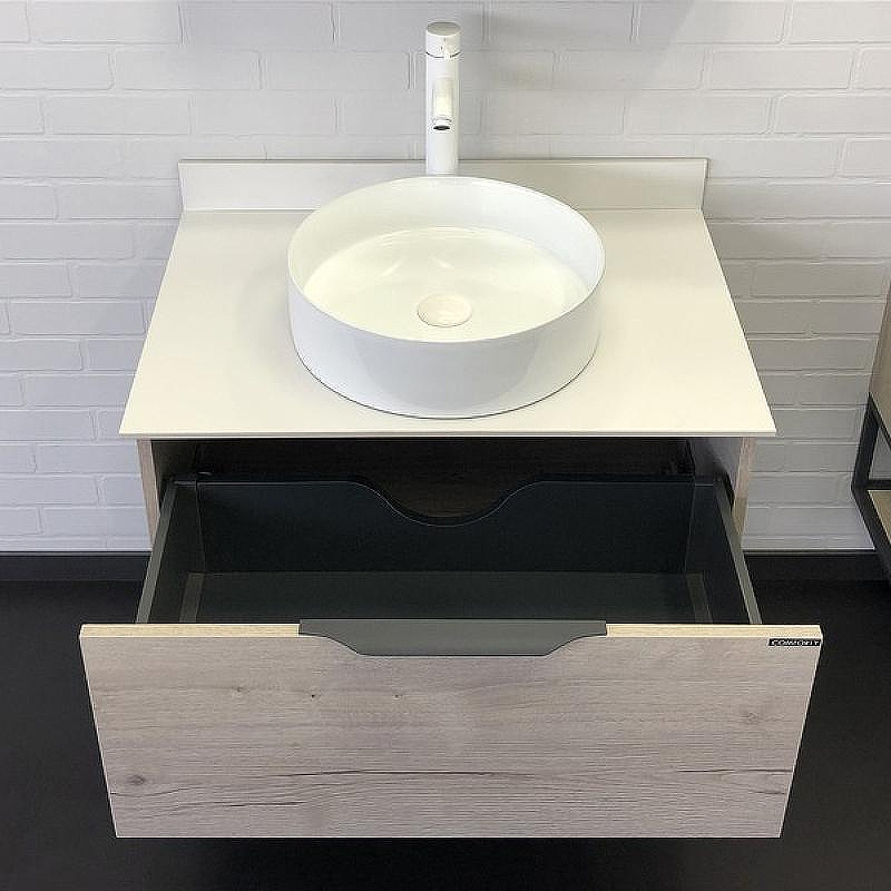 Тумба с раковиной Comforty Порто 75 00-00009321 подвесная Дуб дымчатый, купить, цена, заказать, магазин, доставка, скидка, промокод, купить, цена, заказать, магазин, доставка, скидка, промокод