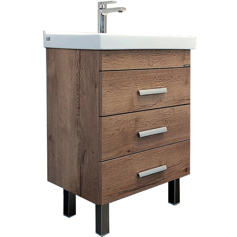 Тумба с раковиной Comforty Никосия 60Н 00-00008852 Дуб темный, купить, цена, заказать, магазин, доставка, скидка, промокод, купить, цена, заказать, магазин, доставка, скидка, промокод