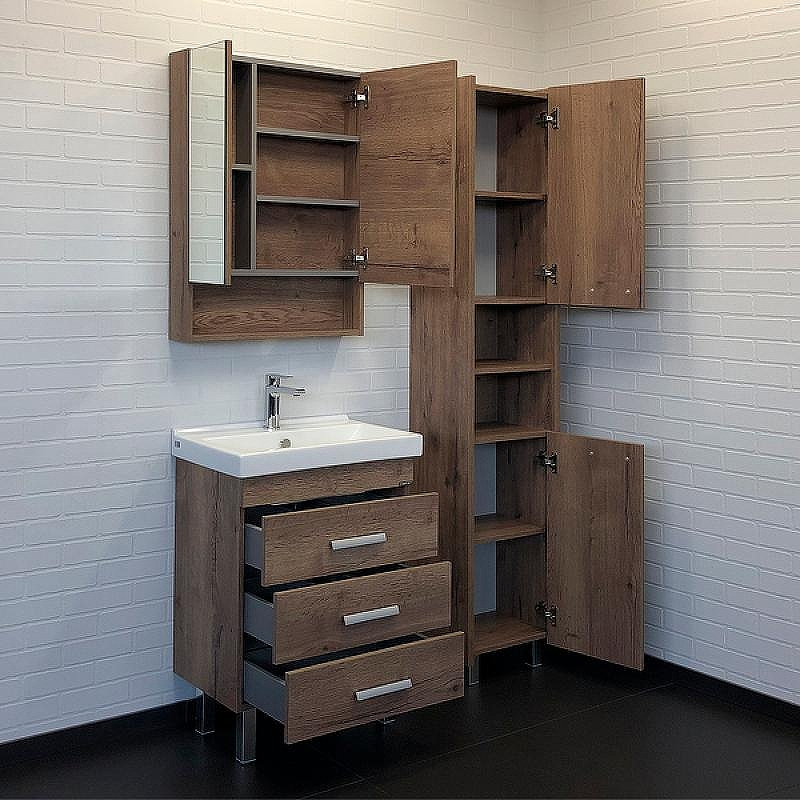 Тумба с раковиной Comforty Никосия 60Н 00-00008852 Дуб темный, купить, цена, заказать, магазин, доставка, скидка, промокод, купить, цена, заказать, магазин, доставка, скидка, промокод