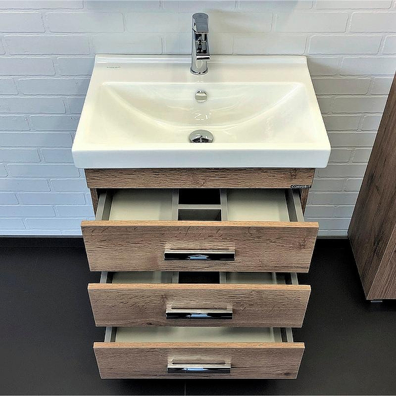 Тумба с раковиной Comforty Никосия 60Н 00-00008852 Дуб темный, купить, цена, заказать, магазин, доставка, скидка, промокод, купить, цена, заказать, магазин, доставка, скидка, промокод