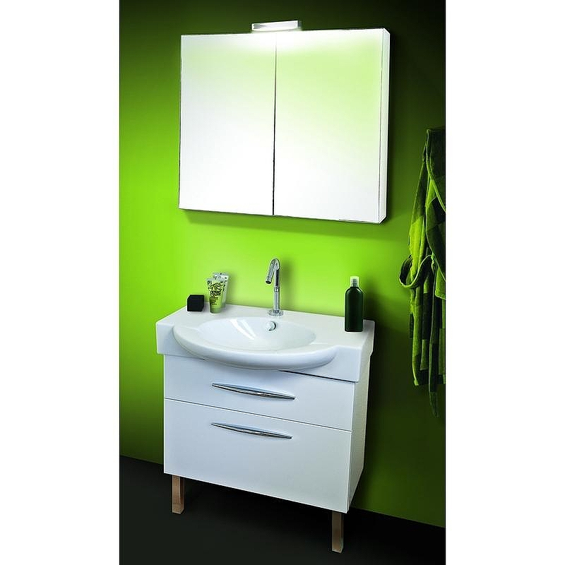 Зеркальный шкаф Jacob Delafon Presquile 80 EB928-J5 с подсветкой Белый, купить, цена, заказать, магазин, доставка, скидка, промокод, купить, цена, заказать, магазин, доставка, скидка, промокод