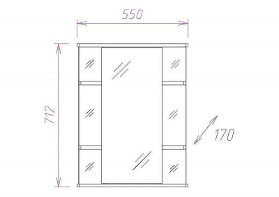 Зеркальный шкаф Onika Глория 55.00 У 205531 Белый