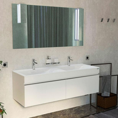 Тумба под раковину Velvex Pulsus 140 tp.PUL.PUL.140.2Y Белая глянцевая