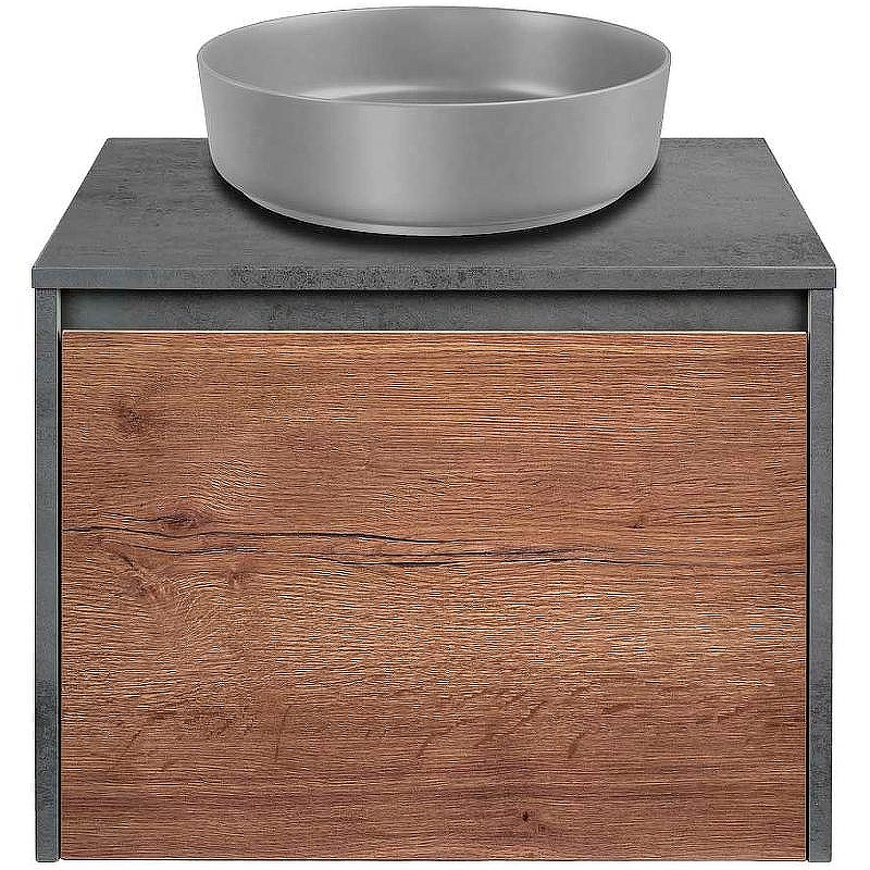 Тумба под раковину Vincea Mesa 60 VMC-2MS600TB подвесная T.Oak  Beton, купить, цена, заказать, магазин, доставка, скидка, промокод, купить, цена, заказать, магазин, доставка, скидка, промокод