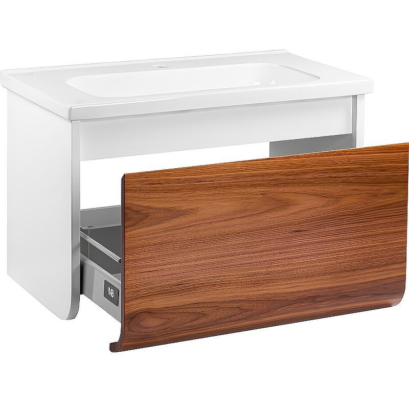 Тумба под раковину Veedi Vision 80 VSN800T-CR подвесная Дуб орех Белая, купить, цена, заказать, магазин, доставка, скидка, промокод, купить, цена, заказать, магазин, доставка, скидка, промокод