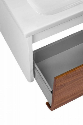 Тумба под раковину Veedi Vision 80 VSN800T-CR подвесная Дуб орех Белая