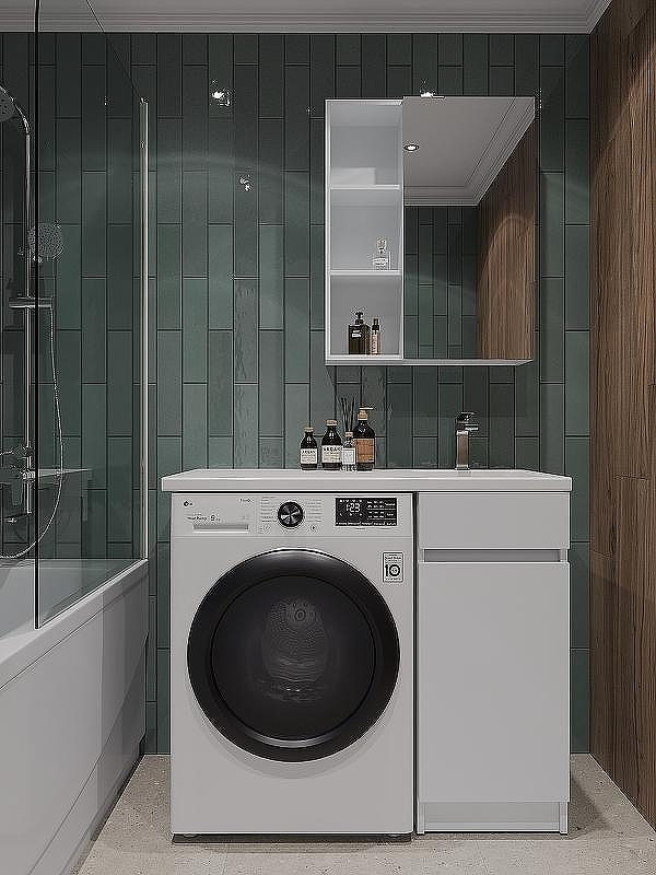 Тумба с раковиной Orange Sistema 100 R STK-40TUW+RAR с бельевой корзиной Белая, купить, цена, заказать, магазин, доставка, скидка, промокод, купить, цена, заказать, магазин, доставка, скидка, промокод