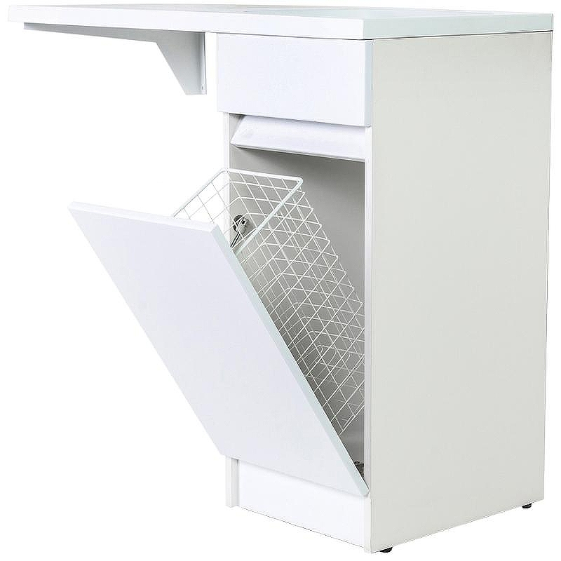 Тумба с раковиной Orange Sistema 100 R STK-40TUW+RAR с бельевой корзиной Белая, купить, цена, заказать, магазин, доставка, скидка, промокод, купить, цена, заказать, магазин, доставка, скидка, промокод