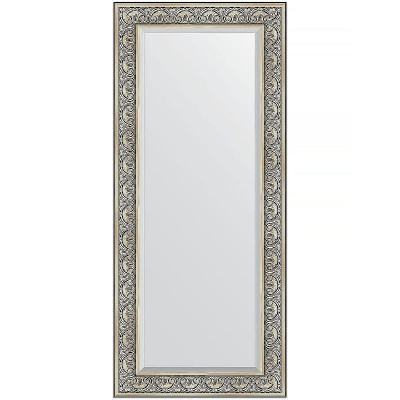 Зеркало Evoform Exclusive 160х70 BY 3580 с фацетом в багетной раме - Барокко серебро 106