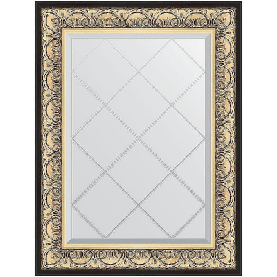 Зеркало Evoform Exclusive-G 92х70 BY 4122 с гравировкой в багетной раме - Барокко золото 106