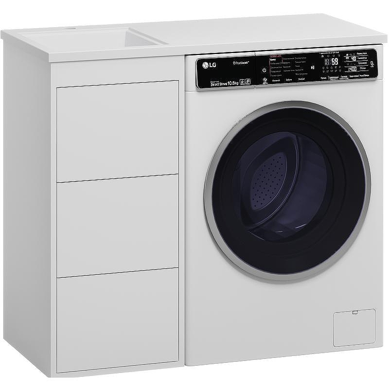 Тумба с раковиной Brevita Grafit 100 L УТ000015079 Белая матовая, купить, цена, заказать, магазин, доставка, скидка, промокод, купить, цена, заказать, магазин, доставка, скидка, промокод