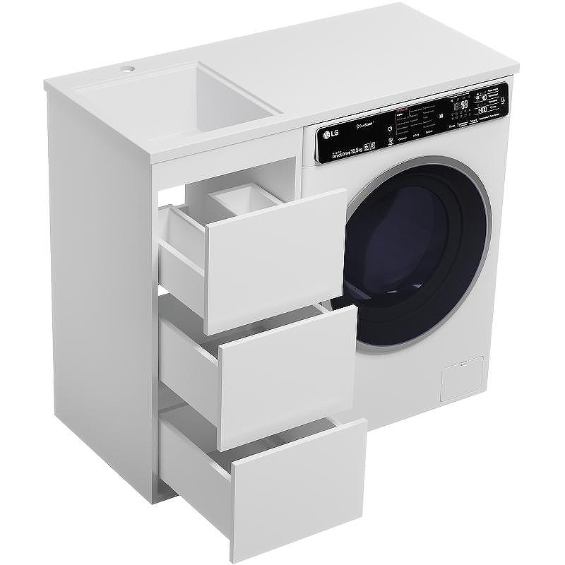 Тумба с раковиной Brevita Grafit 100 L УТ000015079 Белая матовая, купить, цена, заказать, магазин, доставка, скидка, промокод, купить, цена, заказать, магазин, доставка, скидка, промокод