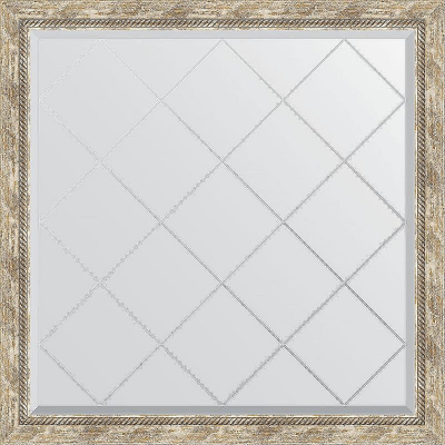 Зеркало Evoform Exclusive-G 103х103 BY 4435 с гравировкой в багетной раме - Прованс с плетением 70