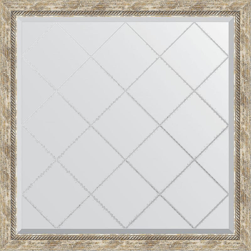 Зеркало Evoform Exclusive-G 103х103 BY 4435 с гравировкой в багетной раме - Прованс с плетением 70, купить, цена, заказать, магазин, доставка, скидка, промокод, купить, цена, заказать, магазин, доставка, скидка, промокод