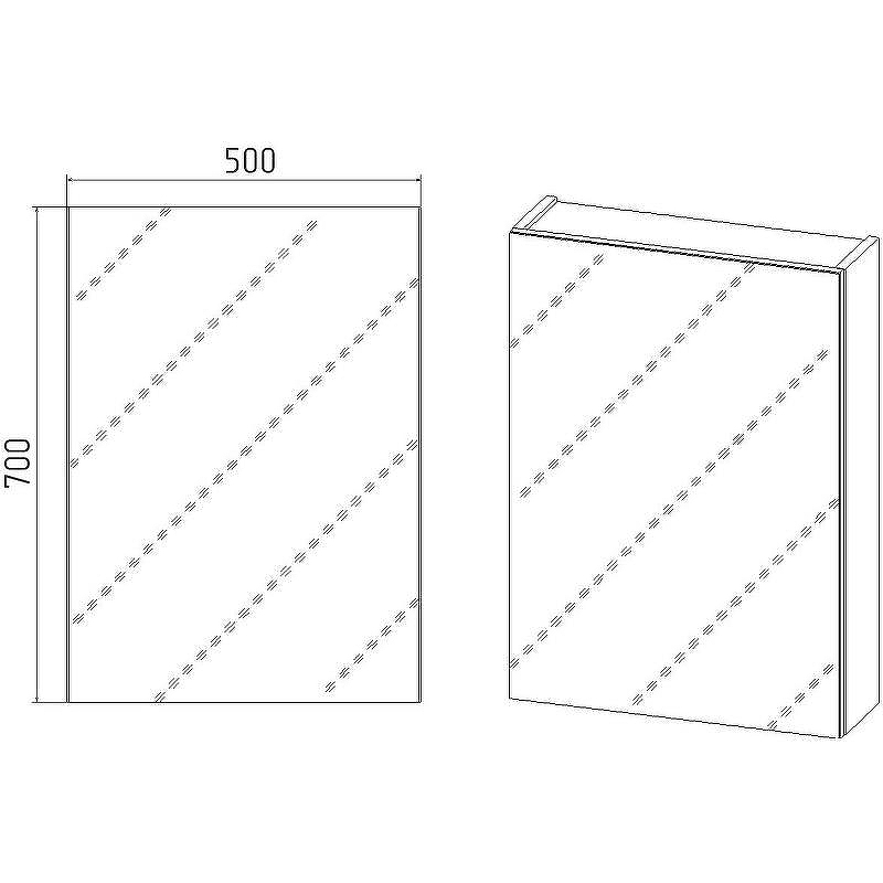 Зеркальный шкаф VIANT Куба 50 VKUB50-ZSH Белый, купить, цена, заказать, магазин, доставка, скидка, промокод, купить, цена, заказать, магазин, доставка, скидка, промокод