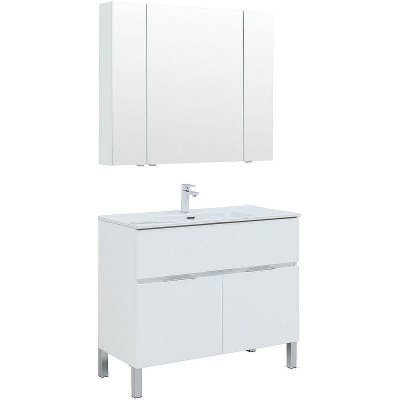 Комплект мебели для ванной Aquanet Алвита New 100 274184 Белый матовый