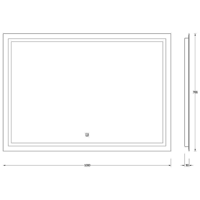 Зеркало Evoform Ledline 70x100 BY 2437 с подсветкой 29.5 W - сенсорный выключатель, купить, цена, заказать, магазин, доставка, скидка, промокод, купить, цена, заказать, магазин, доставка, скидка, промокод