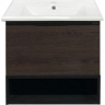 Тумба с раковиной Comforty Франкфурт 60 00004150530 подвесная Дуб шоколадно-коричневый Черная матовая, купить, цена, заказать, магазин, доставка, скидка, промокод, купить, цена, заказать, магазин, доставка, скидка, промокод