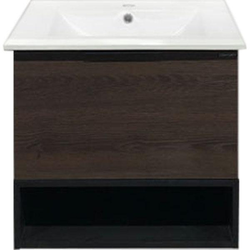 Тумба с раковиной Comforty Франкфурт 60 00004150530 подвесная Дуб шоколадно-коричневый Черная матовая, купить, цена, заказать, магазин, доставка, скидка, промокод, купить, цена, заказать, магазин, доставка, скидка, промокод