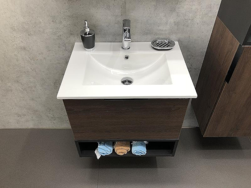 Тумба с раковиной Comforty Франкфурт 60 00004150530 подвесная Дуб шоколадно-коричневый Черная матовая, купить, цена, заказать, магазин, доставка, скидка, промокод, купить, цена, заказать, магазин, доставка, скидка, промокод