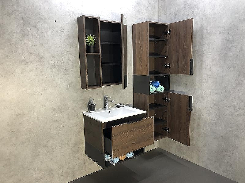 Тумба с раковиной Comforty Франкфурт 60 00004150530 подвесная Дуб шоколадно-коричневый Черная матовая, купить, цена, заказать, магазин, доставка, скидка, промокод, купить, цена, заказать, магазин, доставка, скидка, промокод