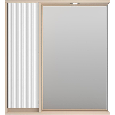 Зеркало со шкафом Brevita Balaton 75 L BAL-04075-03-01Л с подсветкой Белое матовое Бежевое матовое