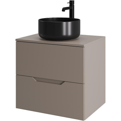 Тумба с раковиной Orange Line 60 Li-60TuLMDF+B07-345B подвесная Латте матовый