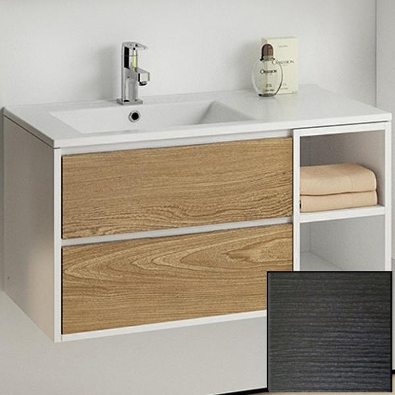 Тумба с раковиной SanVit Мэри-4 90 L kmery904 с фактурой под дерево подвесная Венге, купить, цена, заказать, магазин, доставка, скидка, промокод, купить, цена, заказать, магазин, доставка, скидка, промокод