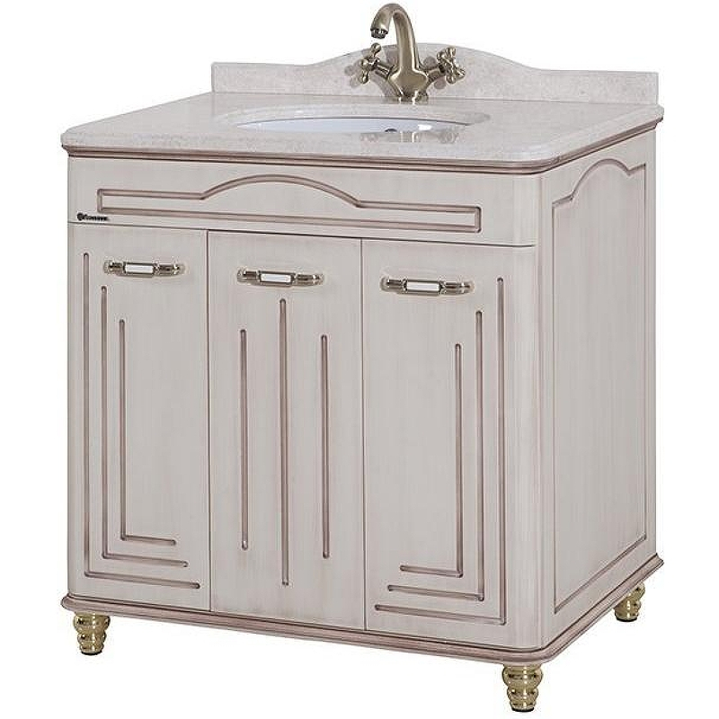 Тумба под раковину Bellezza Аллегро Люкс 80 4637513000379 Бежевая патина Темный орех, купить, цена, заказать, магазин, доставка, скидка, промокод, купить, цена, заказать, магазин, доставка, скидка, промокод