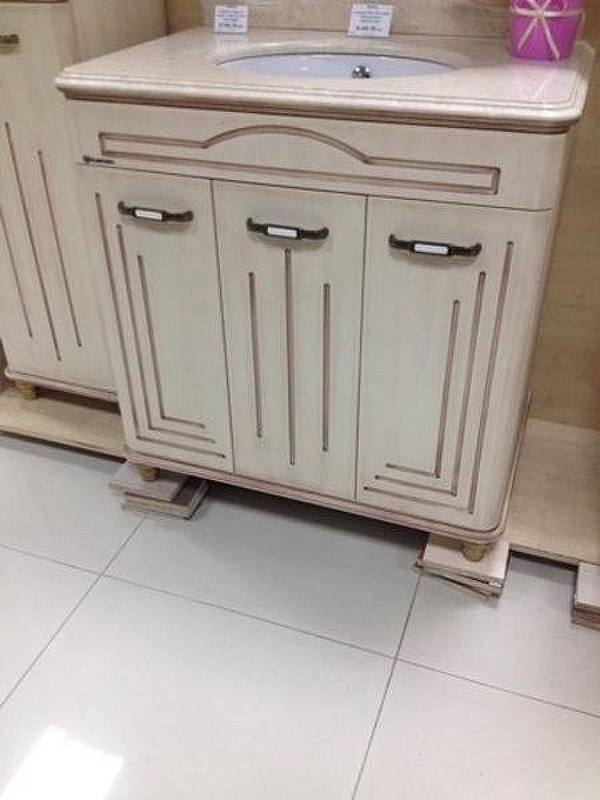 Тумба под раковину Bellezza Аллегро Люкс 80 4637513000379 Бежевая патина Темный орех, купить, цена, заказать, магазин, доставка, скидка, промокод, купить, цена, заказать, магазин, доставка, скидка, промокод