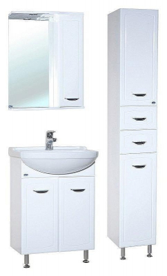 Зеркало со шкафом Bellezza Классик 50 R 4611906001013 с подсветкой Белое