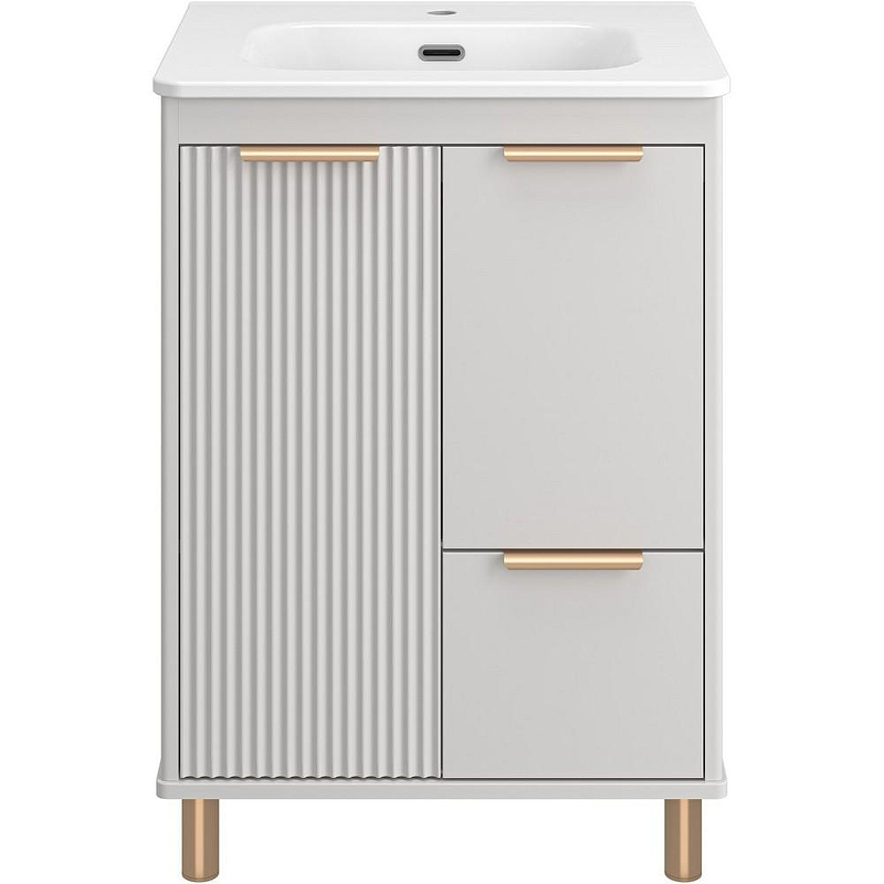 Тумба с раковиной Brevita Risacca Crema 60 УТ000025678 Серая матовая, купить, цена, заказать, магазин, доставка, скидка, промокод, купить, цена, заказать, магазин, доставка, скидка, промокод