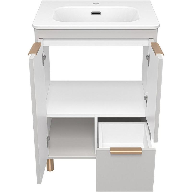 Тумба с раковиной Brevita Risacca Crema 60 УТ000025678 Серая матовая, купить, цена, заказать, магазин, доставка, скидка, промокод, купить, цена, заказать, магазин, доставка, скидка, промокод