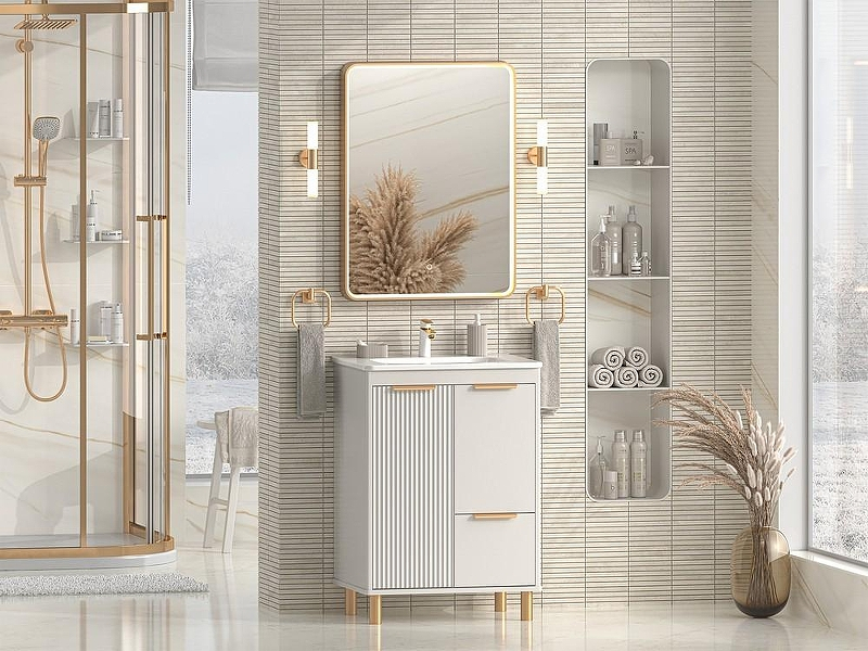 Тумба с раковиной Brevita Risacca Crema 60 УТ000025678 Серая матовая, купить, цена, заказать, магазин, доставка, скидка, промокод, купить, цена, заказать, магазин, доставка, скидка, промокод