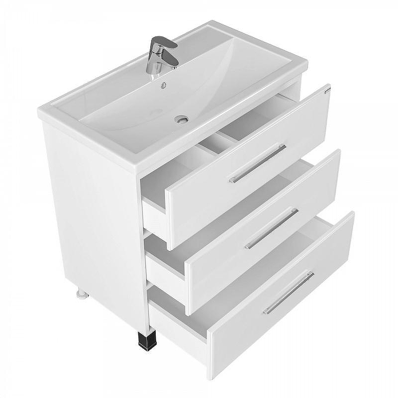 Тумба под раковину СанТа Омега 80 207006 Белая, купить, цена, заказать, магазин, доставка, скидка, промокод, купить, цена, заказать, магазин, доставка, скидка, промокод