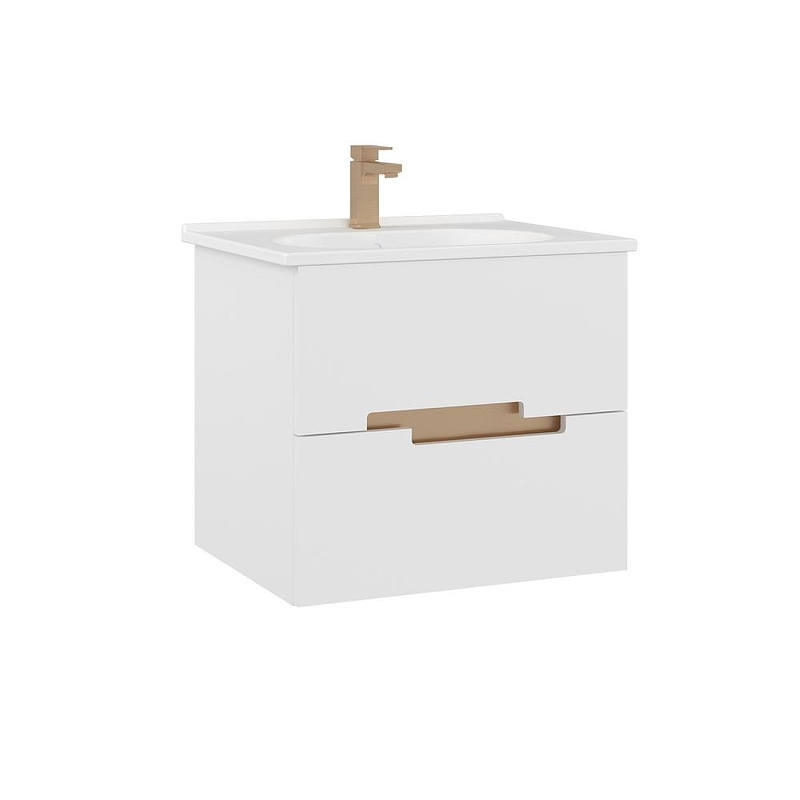 Тумба с раковиной Orka Lodi 65 5005880 подвесная цвет Белый Золото, купить, цена, заказать, магазин, доставка, скидка, промокод, купить, цена, заказать, магазин, доставка, скидка, промокод