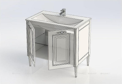 Тумба с раковиной Aquanet Паола 90 213016 Белая