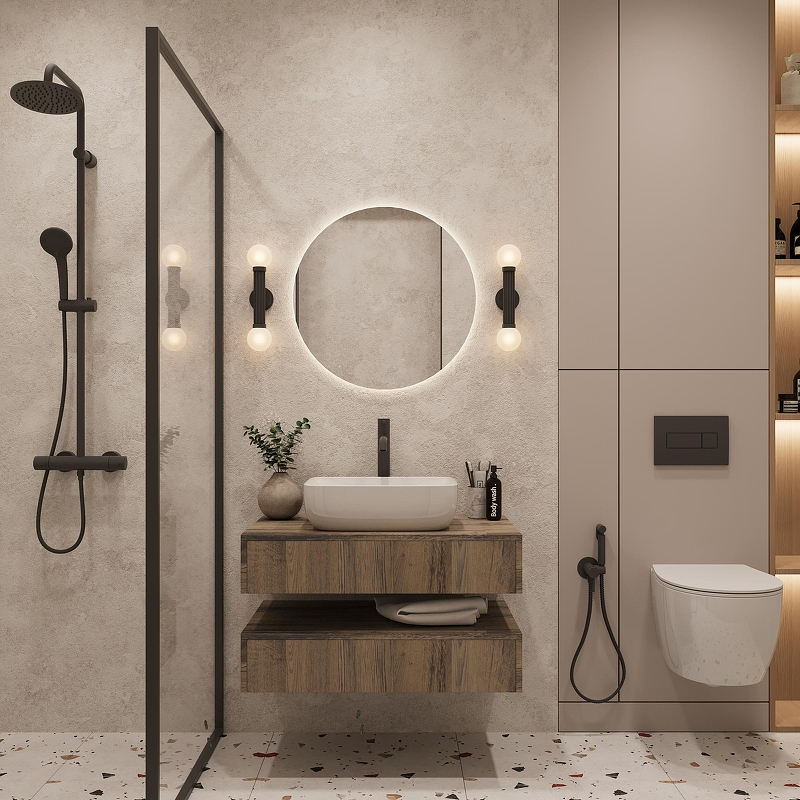 Тумба под раковину ЗОВ Токио 100 T100ATC1 подвесная цвет Древесина Аттик, купить, цена, заказать, магазин, доставка, скидка, промокод, купить, цена, заказать, магазин, доставка, скидка, промокод