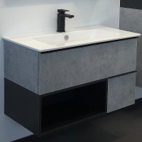 Тумба с раковиной Comforty Франкфурт 90 00-00007342 подвесная Бетон светлый, купить, цена, заказать, магазин, доставка, скидка, промокод, купить, цена, заказать, магазин, доставка, скидка, промокод