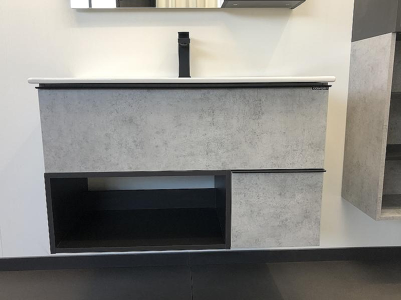 Тумба с раковиной Comforty Франкфурт 90 00-00007342 подвесная Бетон светлый, купить, цена, заказать, магазин, доставка, скидка, промокод, купить, цена, заказать, магазин, доставка, скидка, промокод