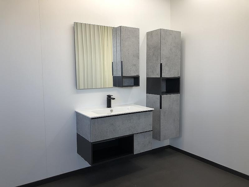 Тумба с раковиной Comforty Франкфурт 90 00-00007342 подвесная Бетон светлый, купить, цена, заказать, магазин, доставка, скидка, промокод, купить, цена, заказать, магазин, доставка, скидка, промокод