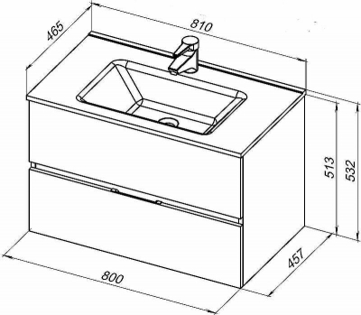 Тумба под раковину Aquanet Алвита New 80 277517 подвесная Дуб Веллингтон
