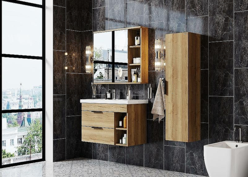 Зеркальный шкаф Onika Легран 80.00У 208092 Дуб галифакс, купить, цена, заказать, магазин, доставка, скидка, промокод, купить, цена, заказать, магазин, доставка, скидка, промокод