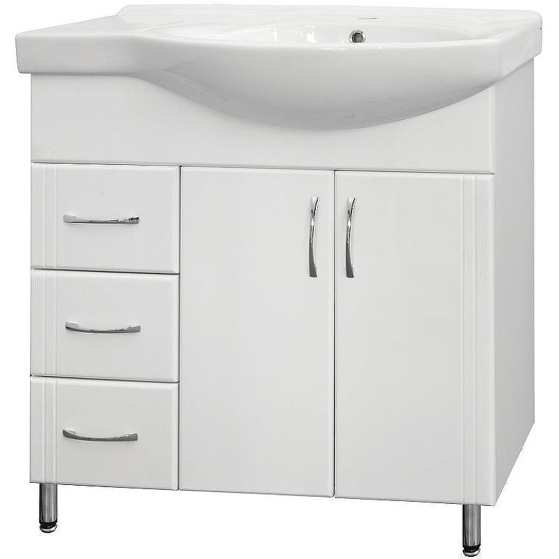 Тумба под раковину Style Line Эко Стандарт 82 L ЛС-00000108 Белая, купить, цена, заказать, магазин, доставка, скидка, промокод, купить, цена, заказать, магазин, доставка, скидка, промокод